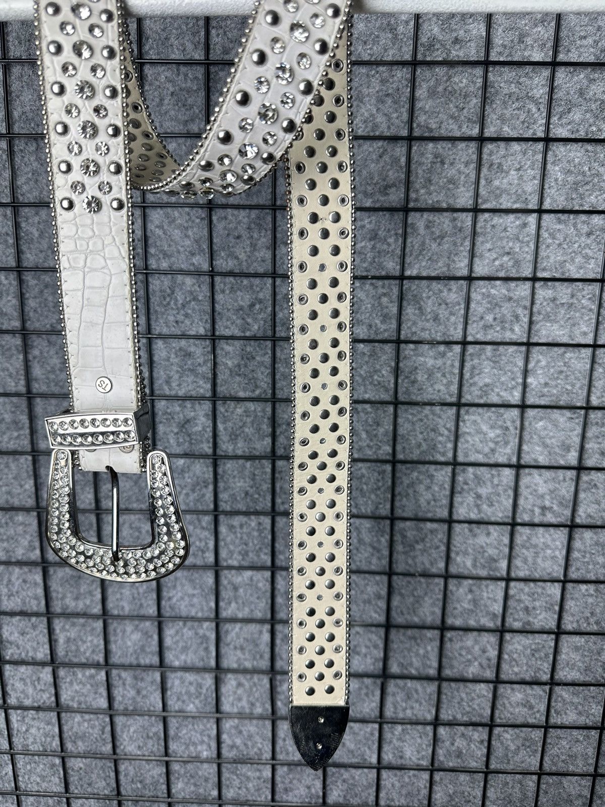 Other Streetwear Y2K Faux Croc Rhinestone Studded Belt Size OS Size ONE SIZE - 4 Thumbnail