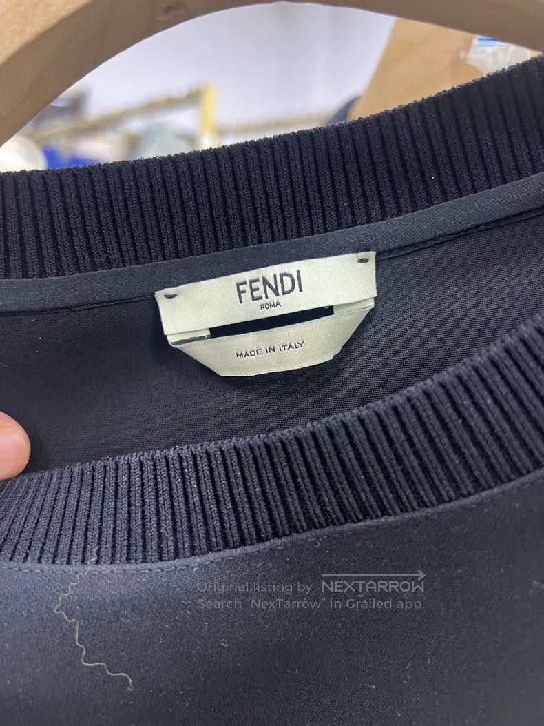Fendi Fendi Black patchwork lambskin monster short-sleeved shirt Size XS / US 0-2 / IT 36-38 - 3 Thumbnail