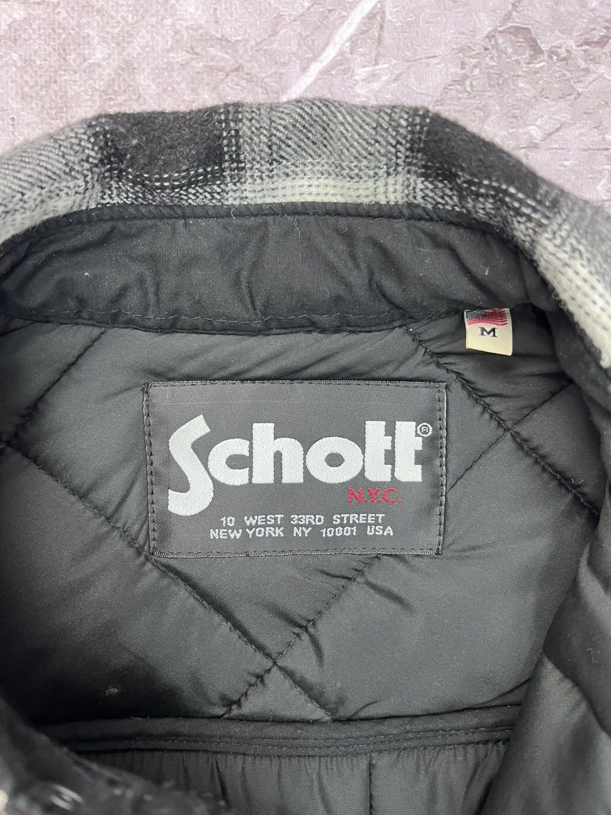 Schott × Vintage VINTAGE 90s WOOL FLANNEL SCHOTT DOWN SHIRT Y2K Size US M / EU 48-50 / 2 - 8 Thumbnail