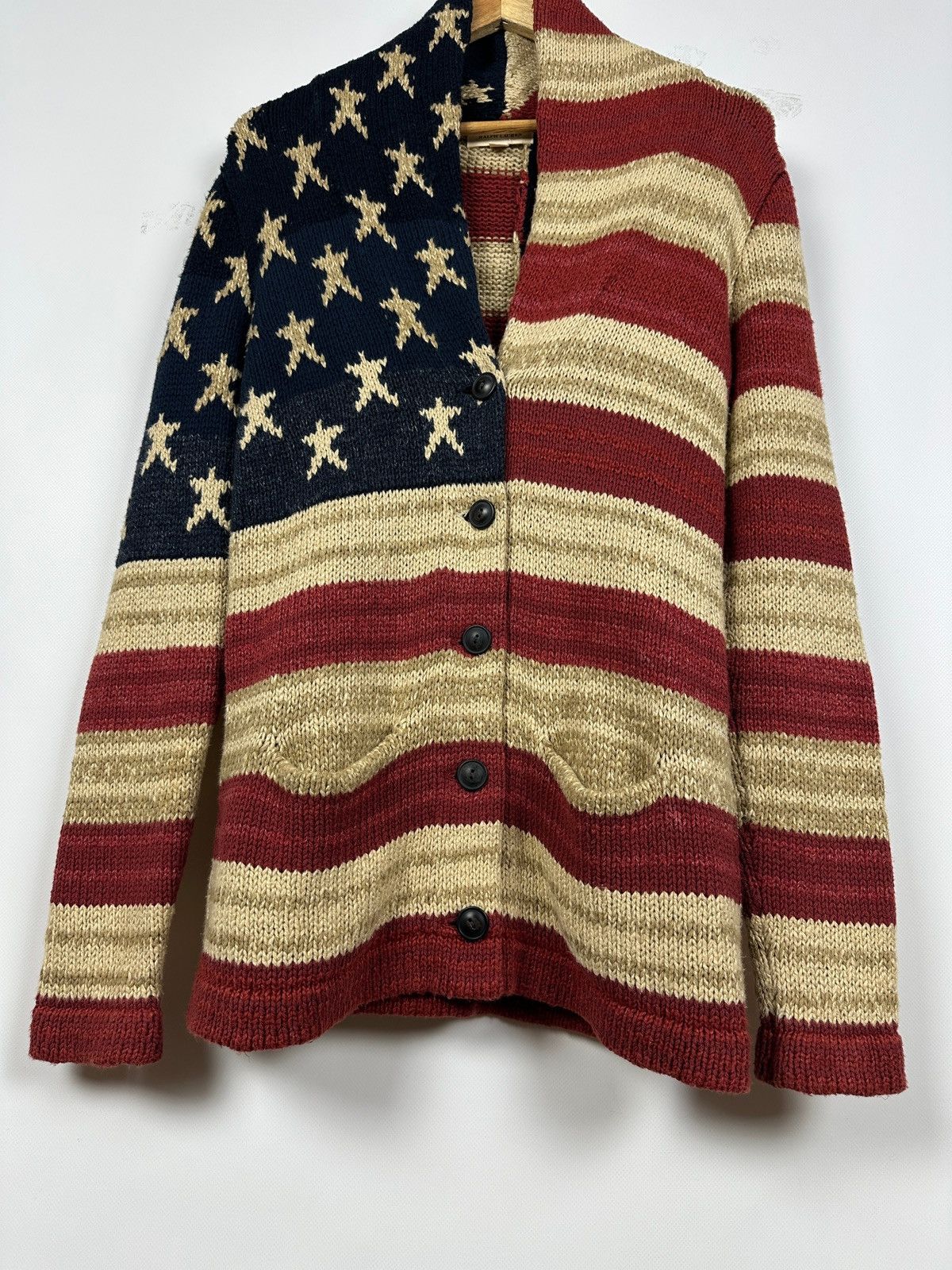 Denim & Supply Ralph Lauren Ralph Lauren Denim Supply USA Flag Knit Shawl Cardigan Size US M / EU 48-50 / 2 - 13 Thumbnail