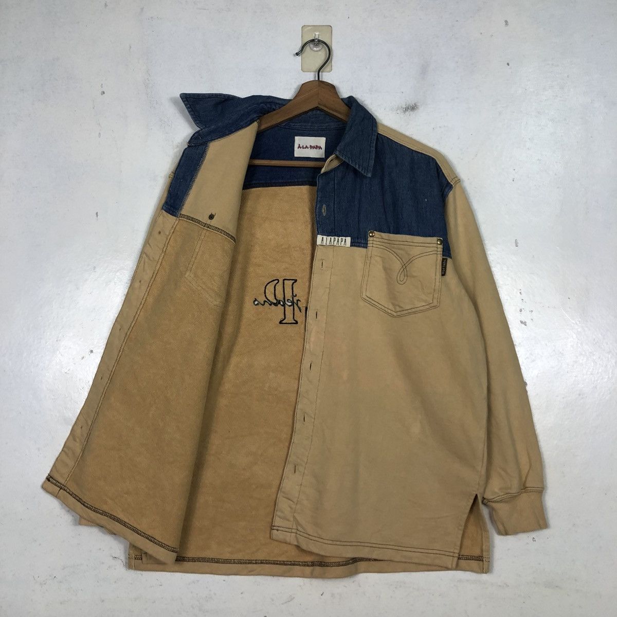 Japanese Brand 📌Vintage Button Chore Jacket Alapapa Issey Miyake Big Logo Size US M / EU 48-50 / 2 - 15 Thumbnail