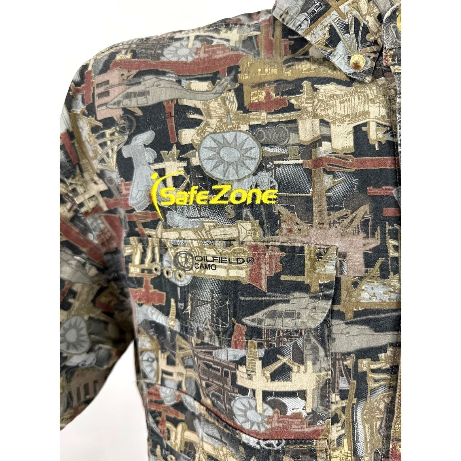GAS Oilfield Camo Shirt Men Small Button-Down Pockets Cotton Size US S / EU 44-46 / 1 - 4 Thumbnail