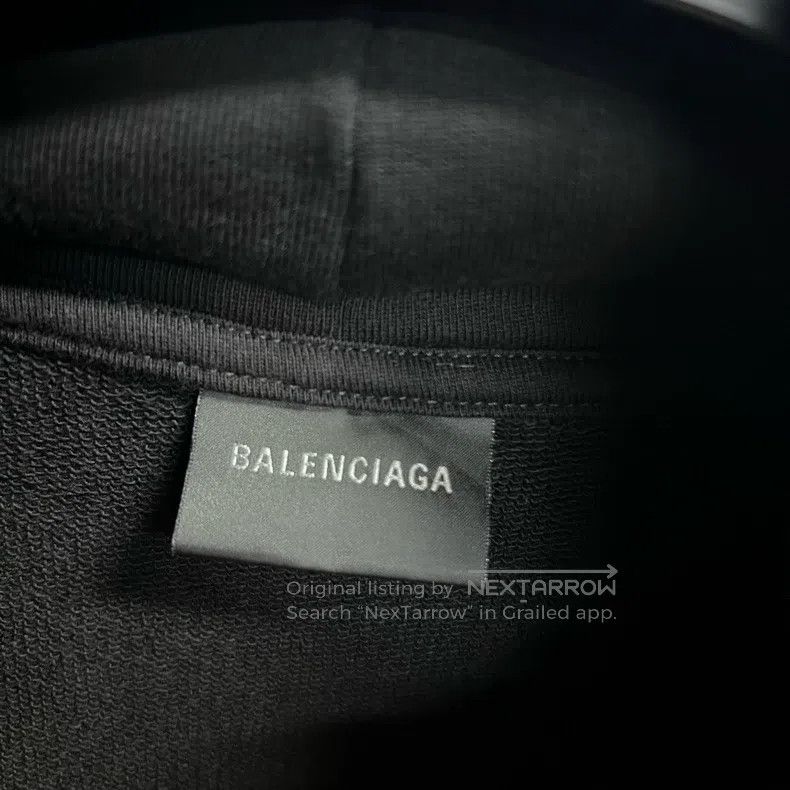 Balenciaga Balenciaga Black letter logo print hooded long sleeve Size US XS / EU 42 / 0 - 2 Thumbnail