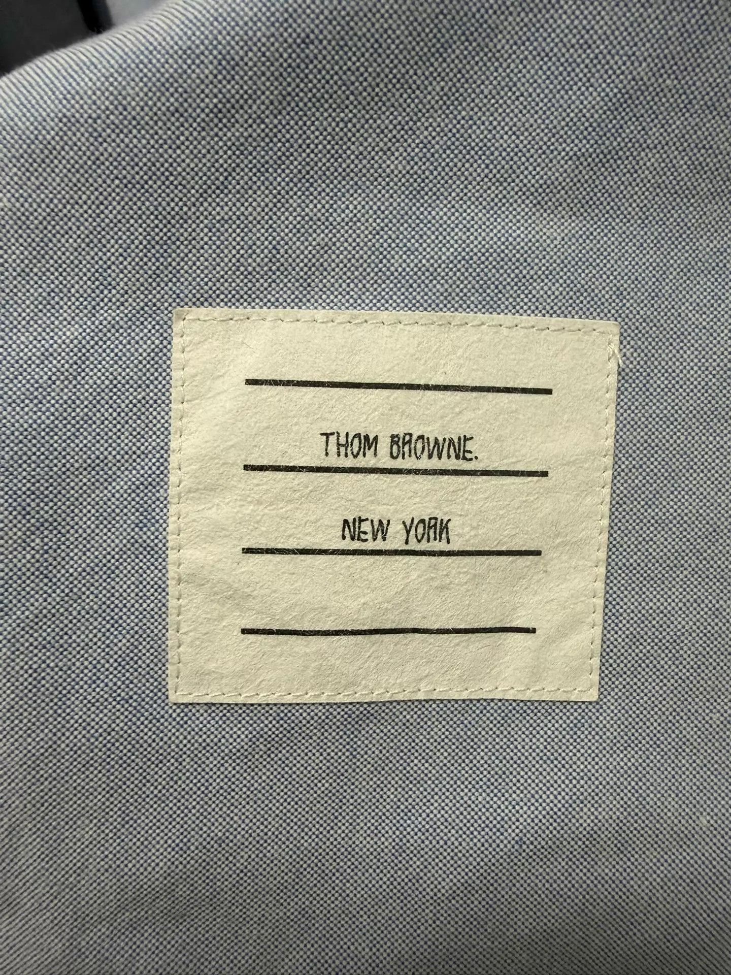 Thom Browne TB Women's Classic Double Badge Blue Oxford Oversized Shirt Size S / US 4 / IT 40 - 4 Thumbnail