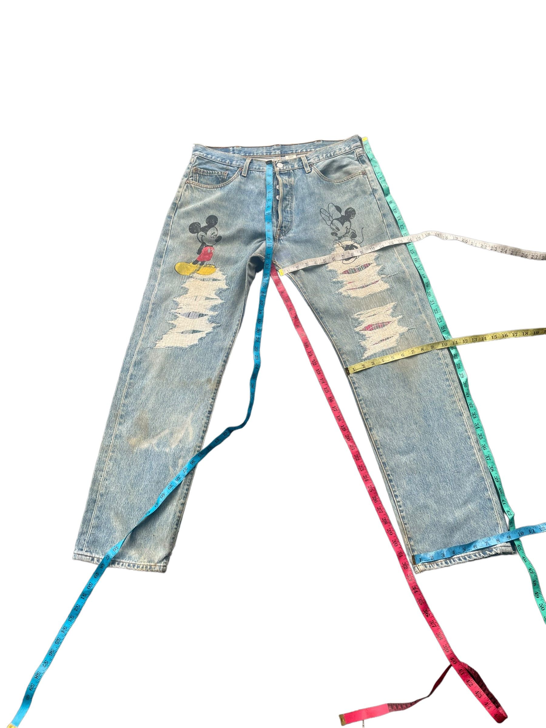 Levi's × Vintage Vintage Levis 501 e 2002 Mickey Faded Distresed Denim Size US 38 / EU 54 - 6 Thumbnail