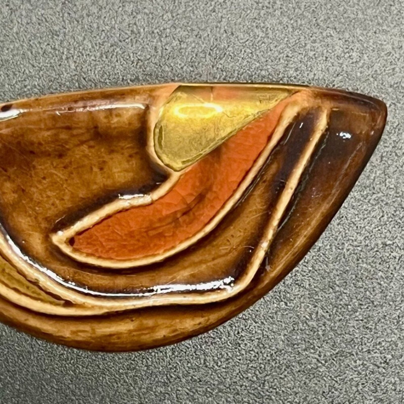 & Other Stories Art Deco, Vintage Brooch Pin, VGC, Glazed, 2.5” x 1.25” Size ONE SIZE - 3 Thumbnail