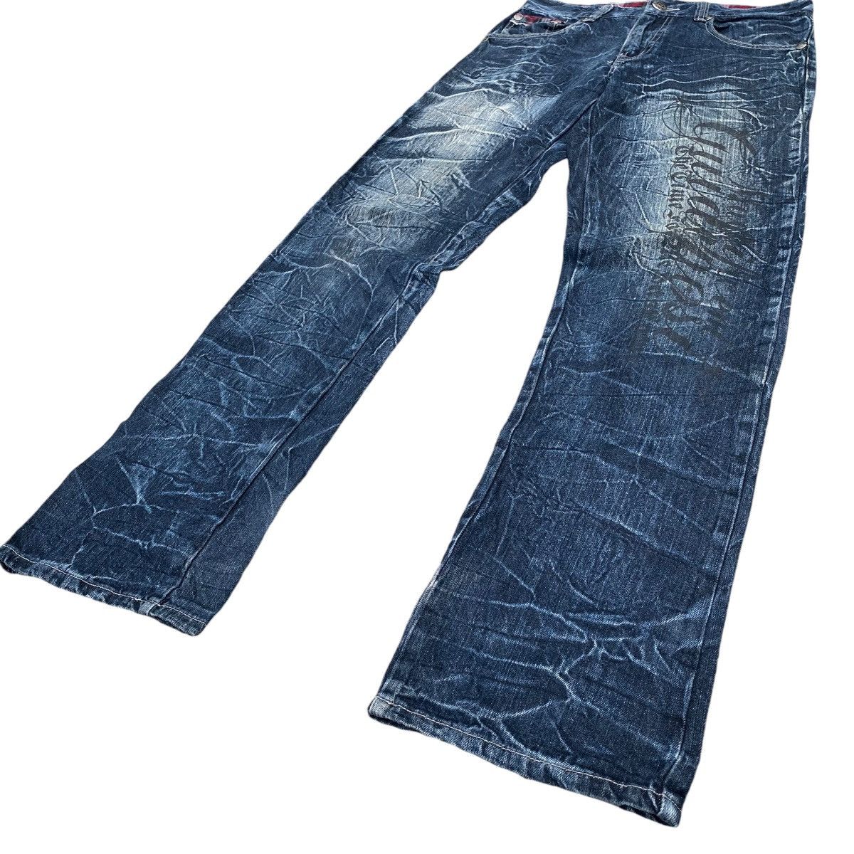 Japanese Brand Wild Life Japan Spellout Flare Jeans Hysteric Style Size US 31 - 2 Thumbnail