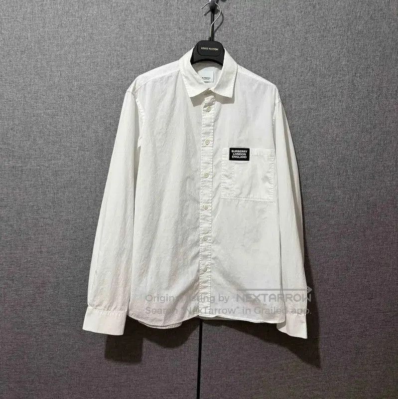 Burberry Burberry White Cotton Embroidered Logo Shirt. Size US M / EU 48-50 / 2 - 1 Thumbnail