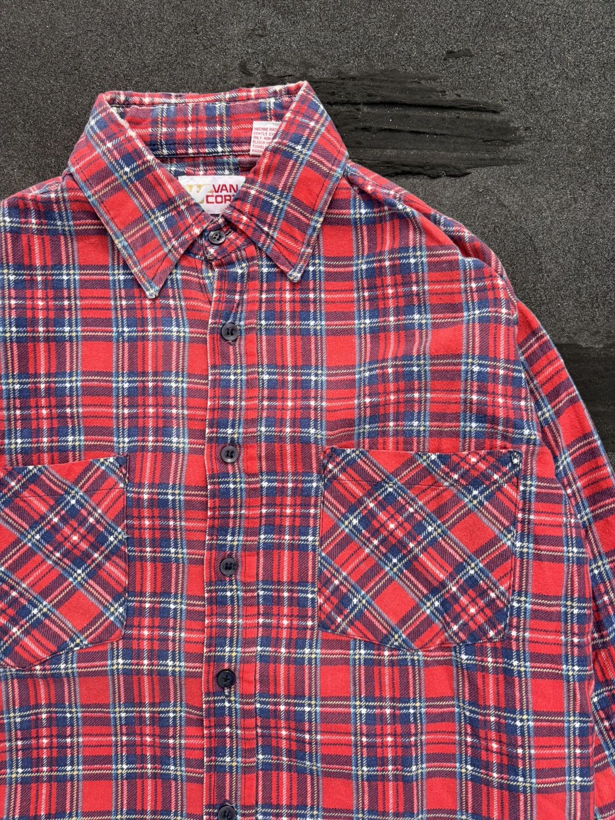 Vintage Vintage Red Plaid Flannel Shirt 90s Grunge Distress Workwear Size US M / EU 48-50 / 2 - 2 Thumbnail