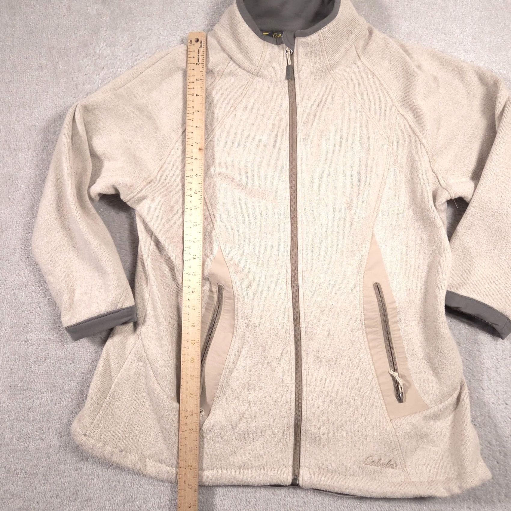 Vintage Cabela's Jacket Womens XL Beige Fleece Full Zip Pockets Outdoor Warm Size XL / US 12-14 / IT 48-50 - 7 Thumbnail