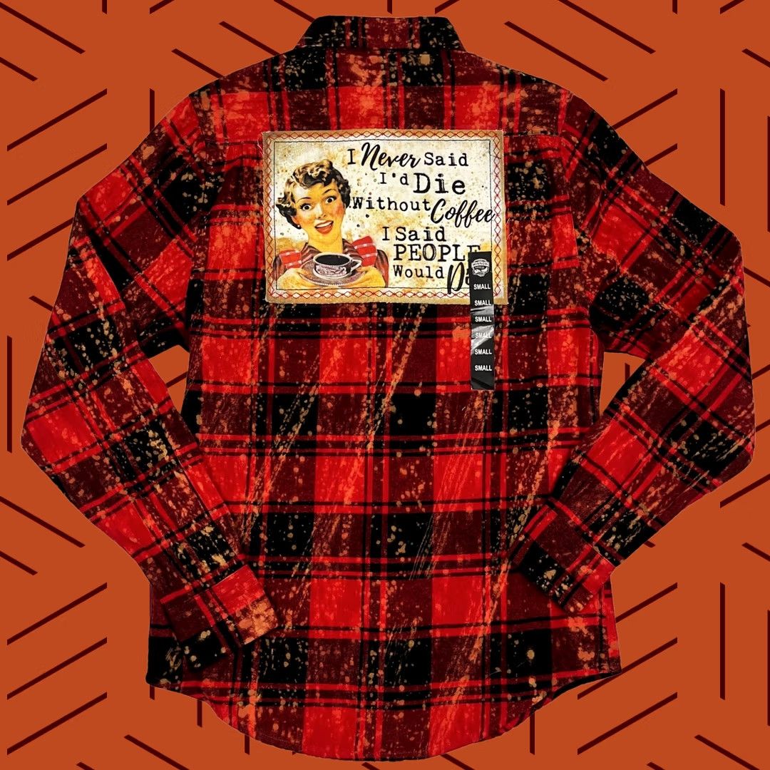 Vintage Angry Minnow Flannel Shirt Mens S Red Black Plaid Cotton Button-Up Size US S / EU 44-46 / 1 - 1 Thumbnail