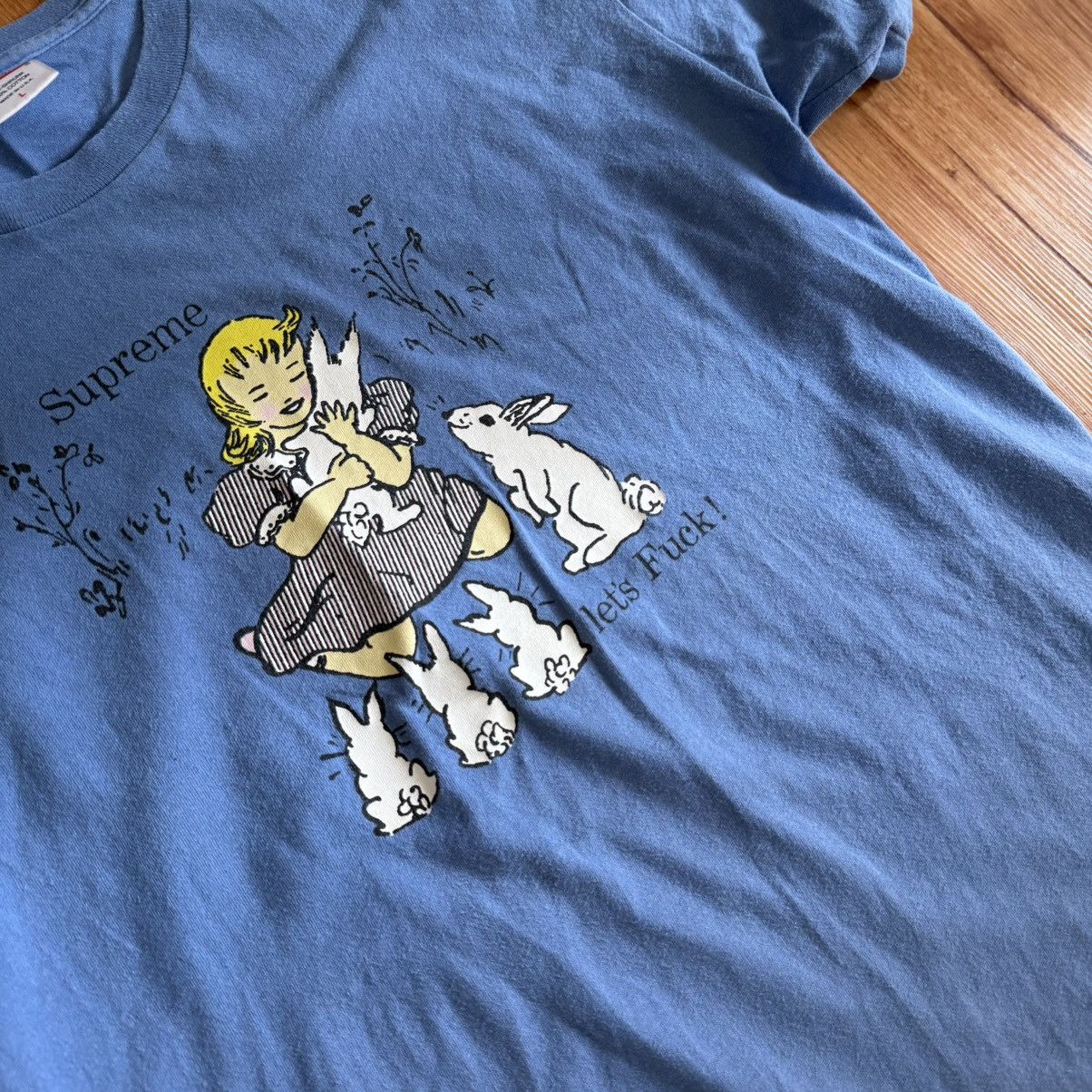 Supreme × Vintage Pre-Owned Rare Supreme Lets Fuck Tee Light Blue FW16 SZ L Size US L / EU 52-54 / 3 - 3 Thumbnail