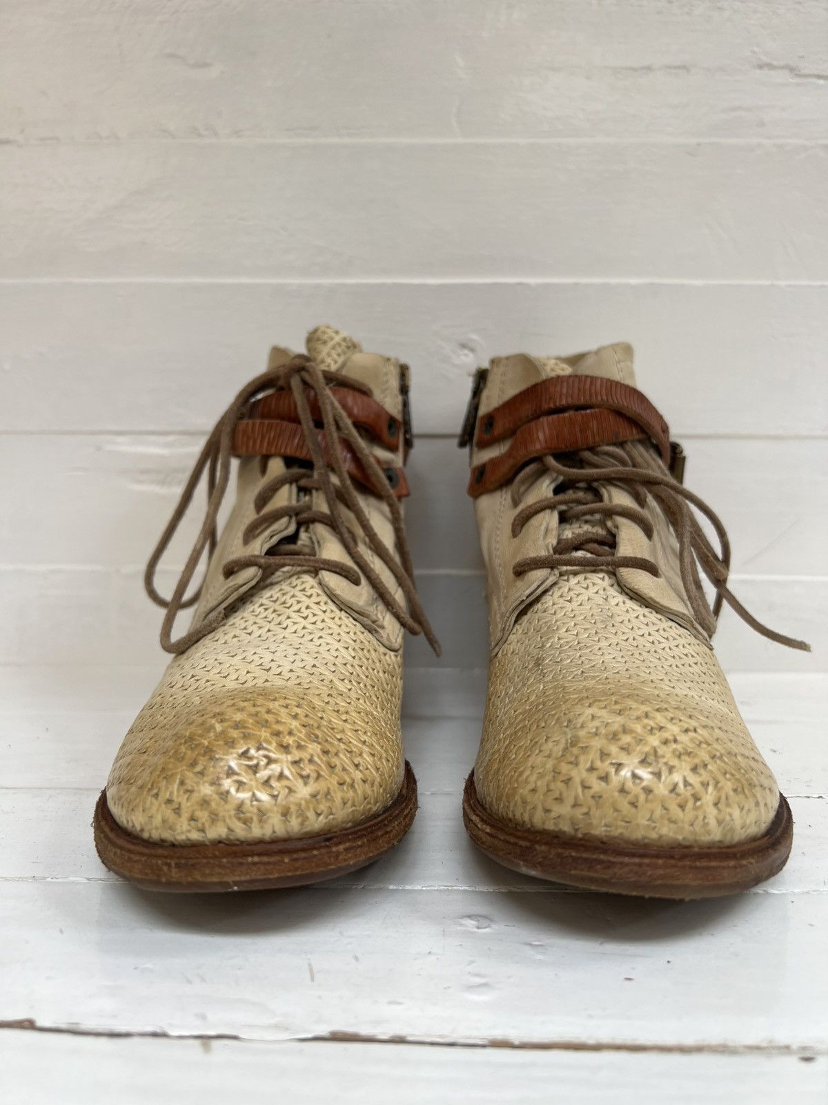 A.S.98 A.S.98 Leather Boho Biker Boots Size US 9 / IT 39 - 5 Thumbnail