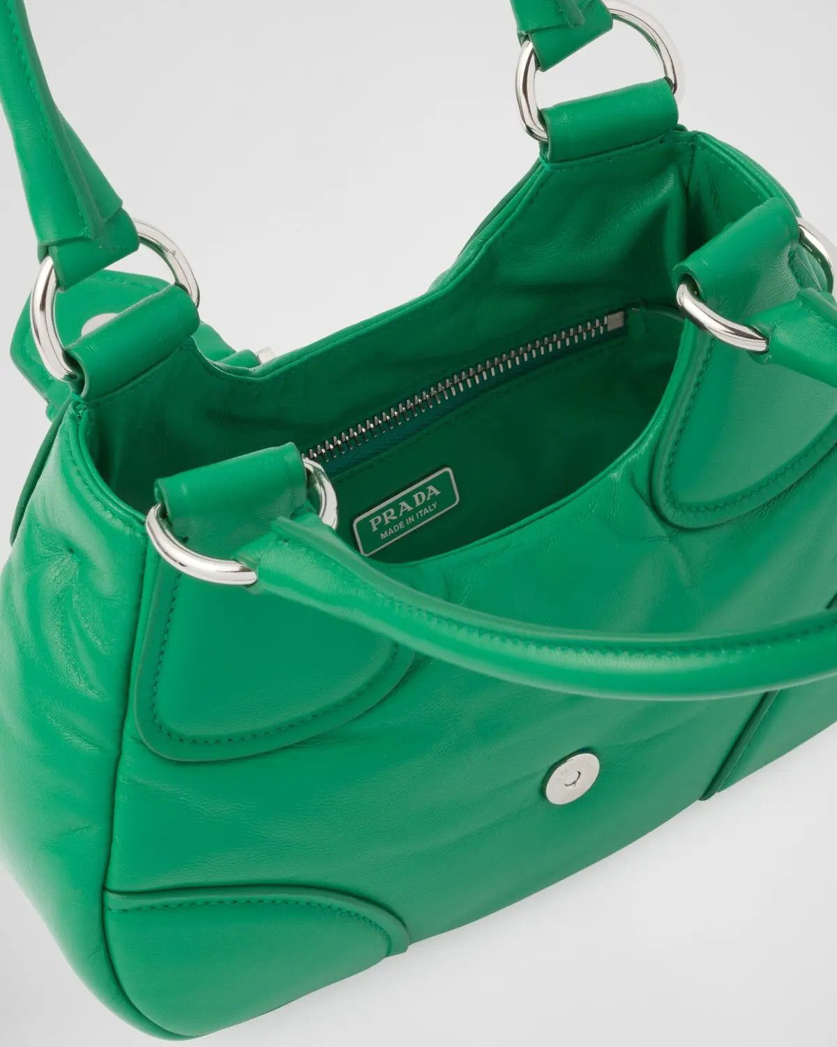 Prada PRADA Re-Edition green padded leather small Moon bag Size ONE SIZE - 3 Thumbnail