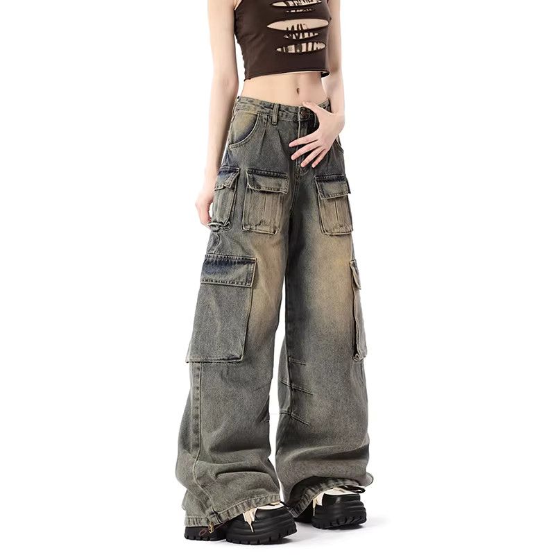 Other Straight Vintage High Waist Jeans Wide Leg Baggy Y2K Denim Size 33" - 2 Thumbnail