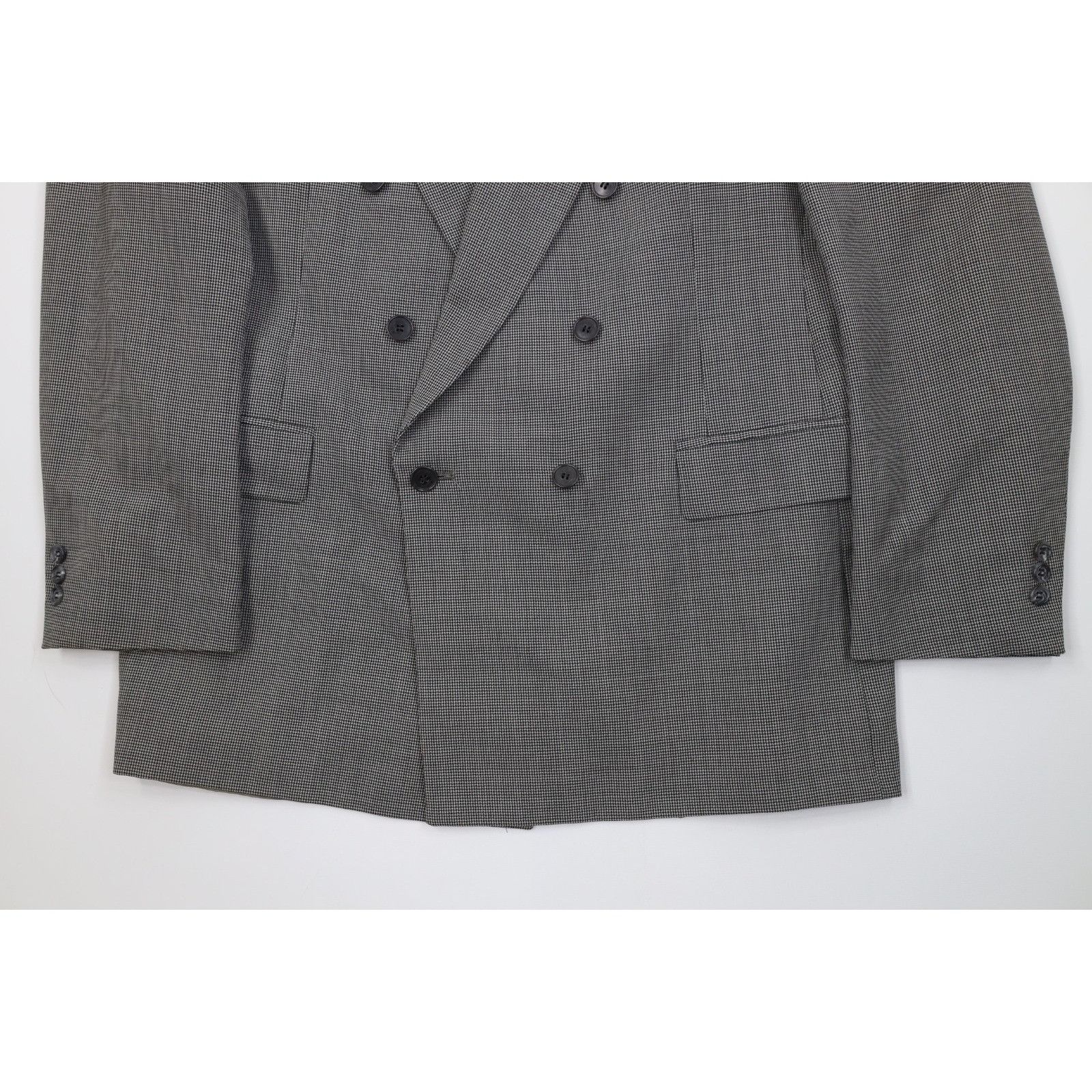 Vintage Vintage 80s 90s 2 Piece Double Breasted Suit Wedding Size 46L - 4 Thumbnail