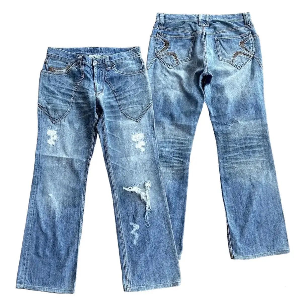 HIDEAWAYS GRAILS FLARE/BOOTCUT🔥HIDEAWAYS NICOLE JEAN DISTRESSED DENIM Size US 31 - 1 Thumbnail
