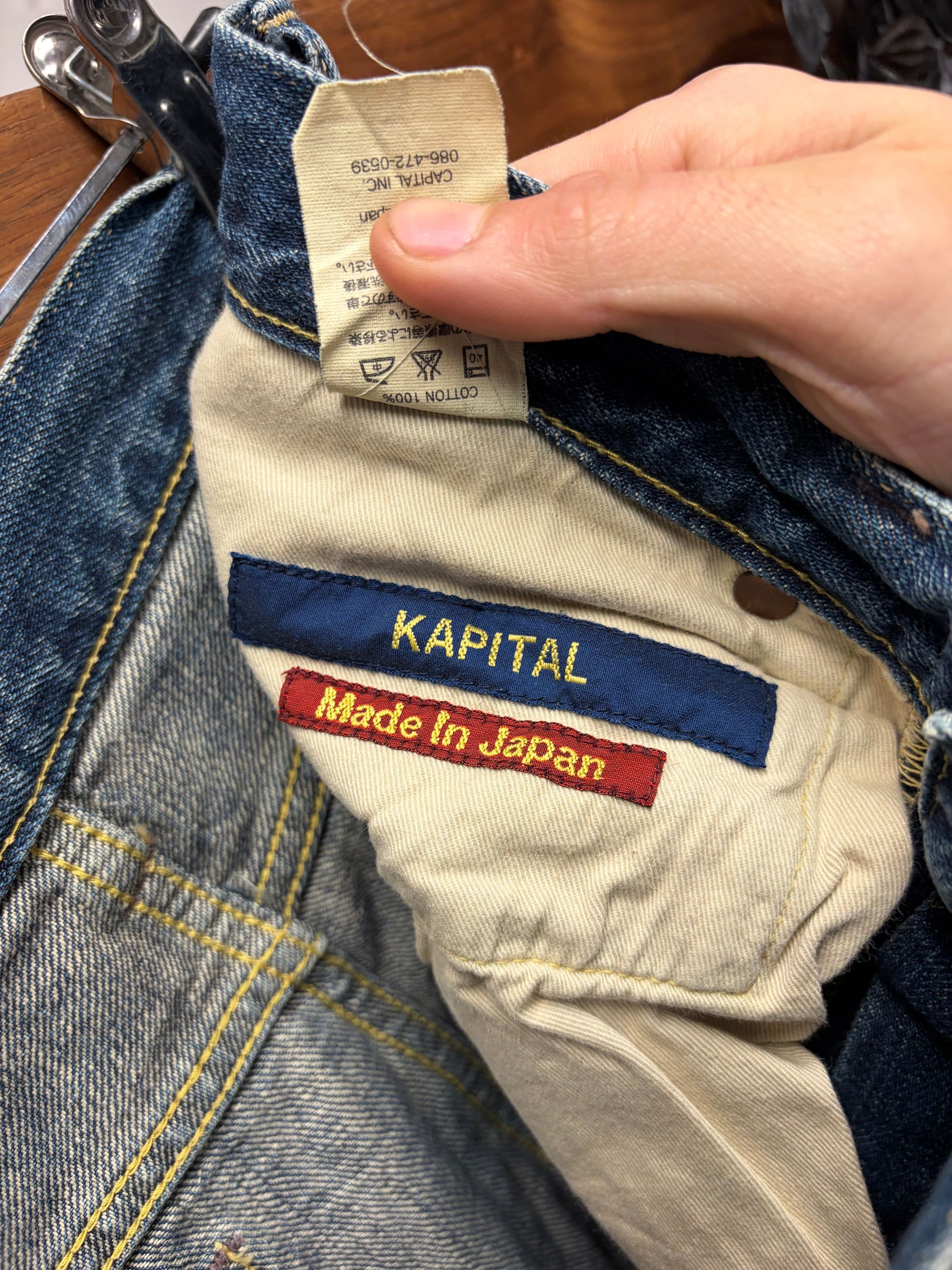Kapital Kapital ‘Sashiko Repaired’ Low Rise Dark Wash Blue Flared Denim Size US 30 / EU 46 - 3 Thumbnail