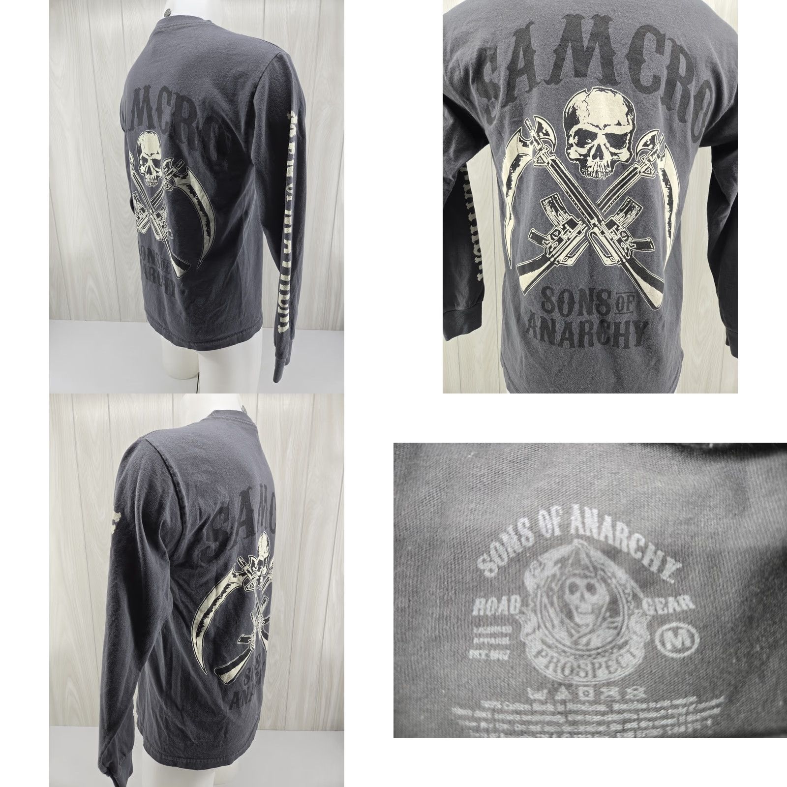 Vintage Sons of Anarchy Long Sleeve T-Shirt Gray Size Medium Men Crew Neck logo Size US M / EU 48-50 / 2 - 8 Thumbnail