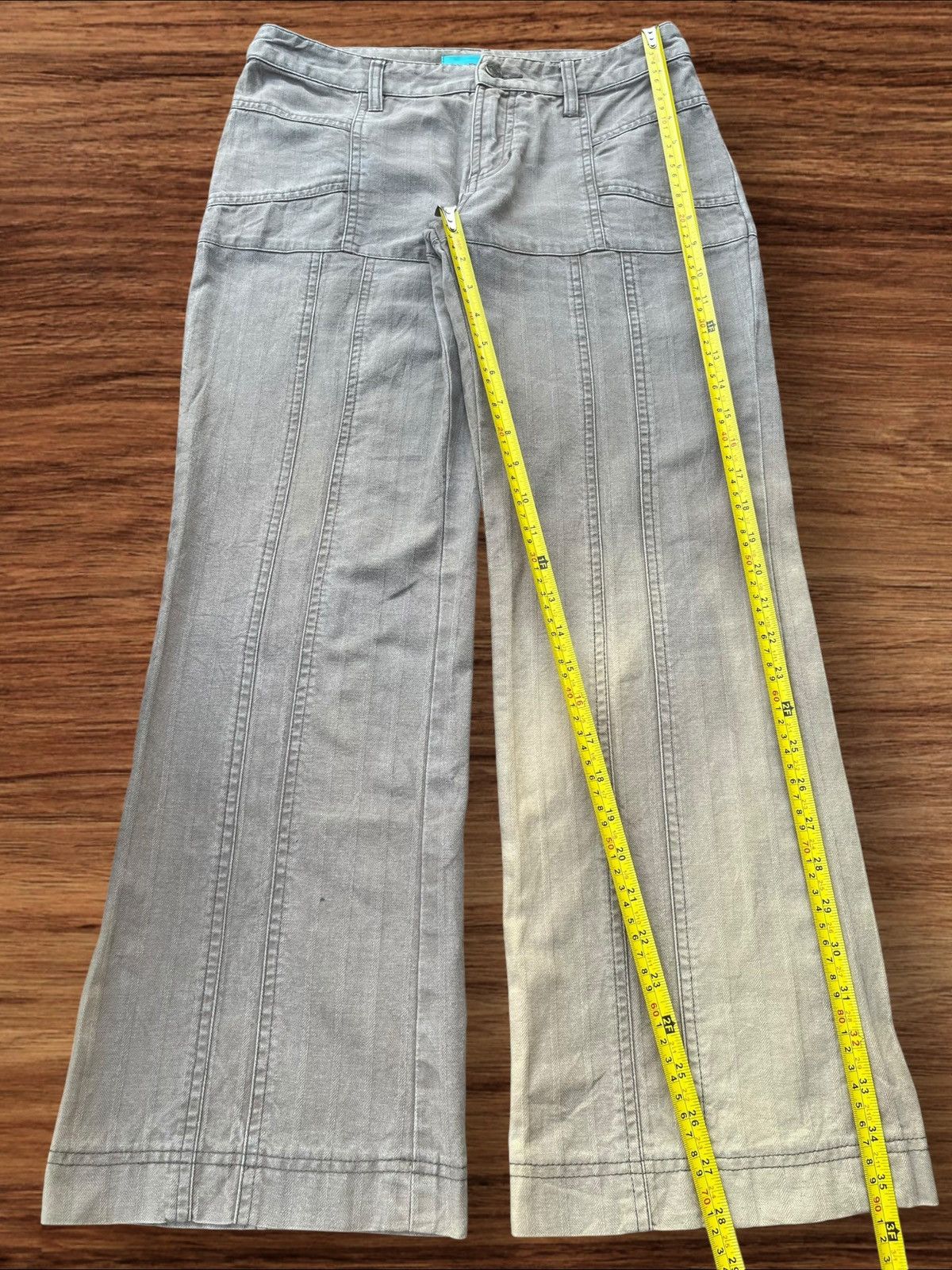 Japanese Brand Vintage Grunge Stripped Sun Faded Double Pocket Flare Pants Size US 29 - 9 Thumbnail