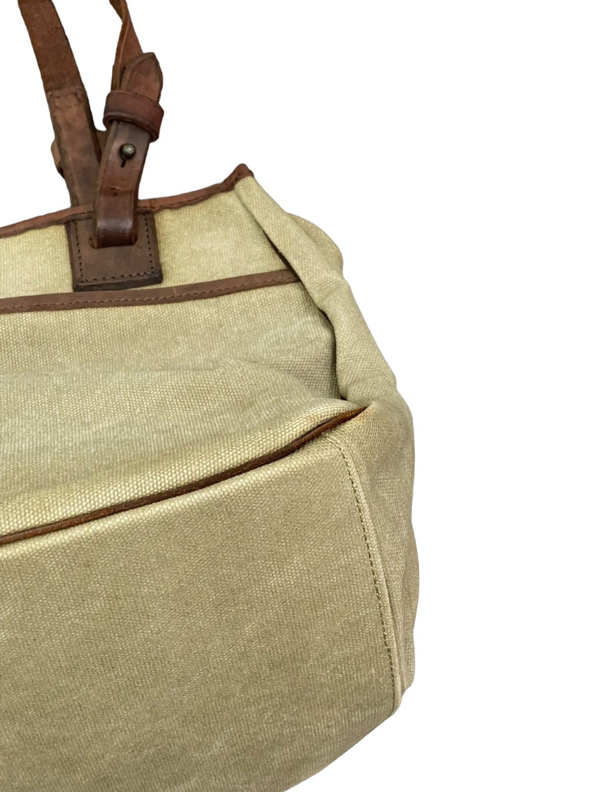 Japanese Brand Leather Cotton Canvas Paquet Shoulder Bag 4🟩 Size ONE SIZE - 17 Thumbnail