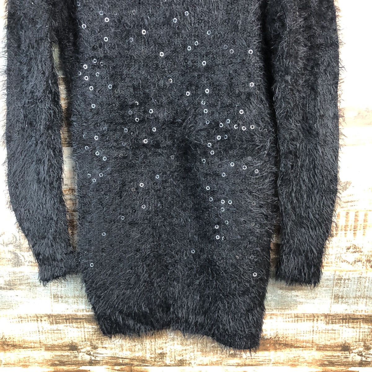 Homespun Knitwear × Japanese Brand DL Chuxxx Black mohair shaggy fur Knitwear #C050 Size S / US 4 / IT 40 - 6 Thumbnail