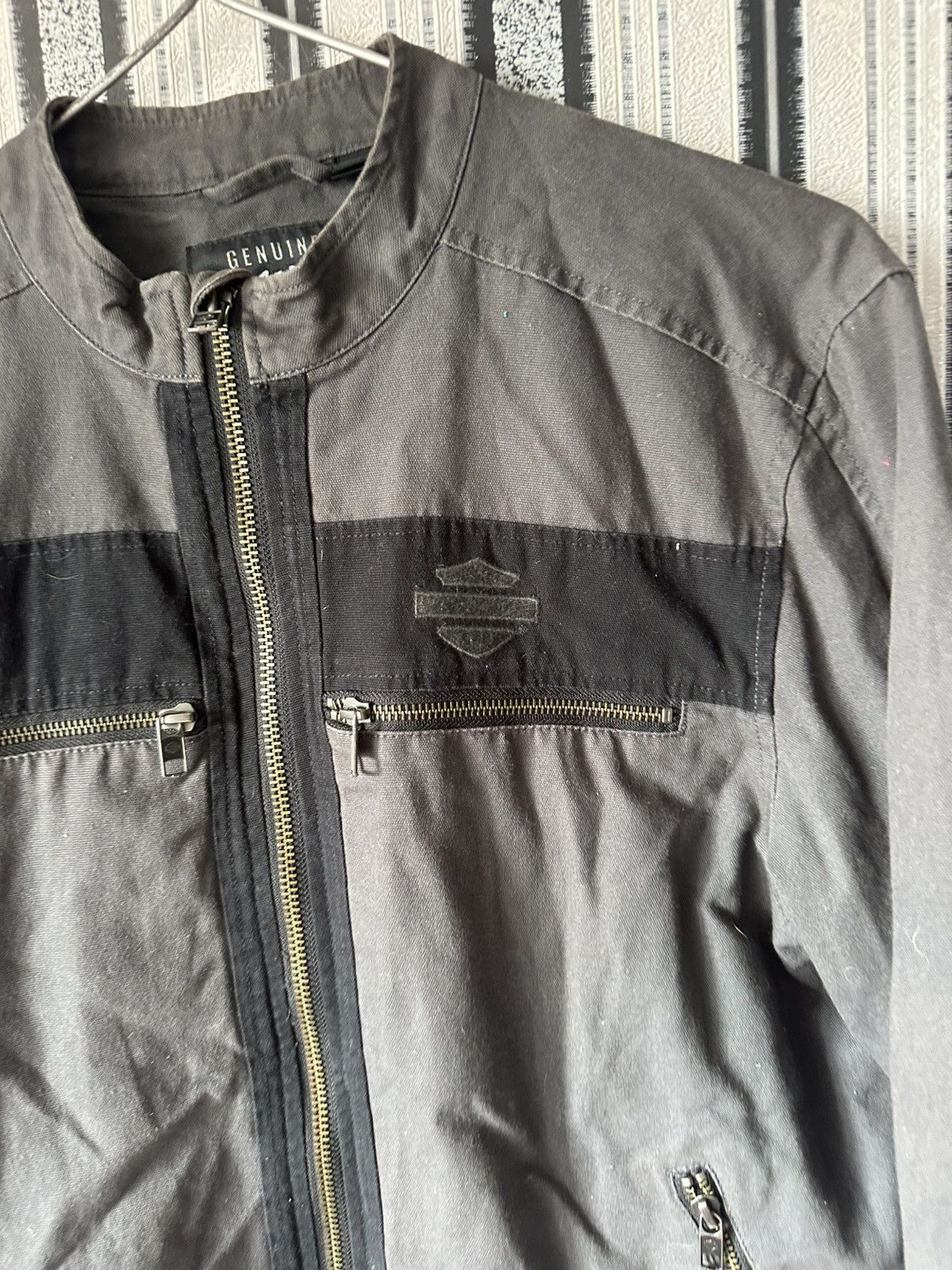 Harley Davidson Harley Davidson Denim Jacket Thunder Button Up Bomber Coat Size US M / EU 48-50 / 2 - 2 Thumbnail