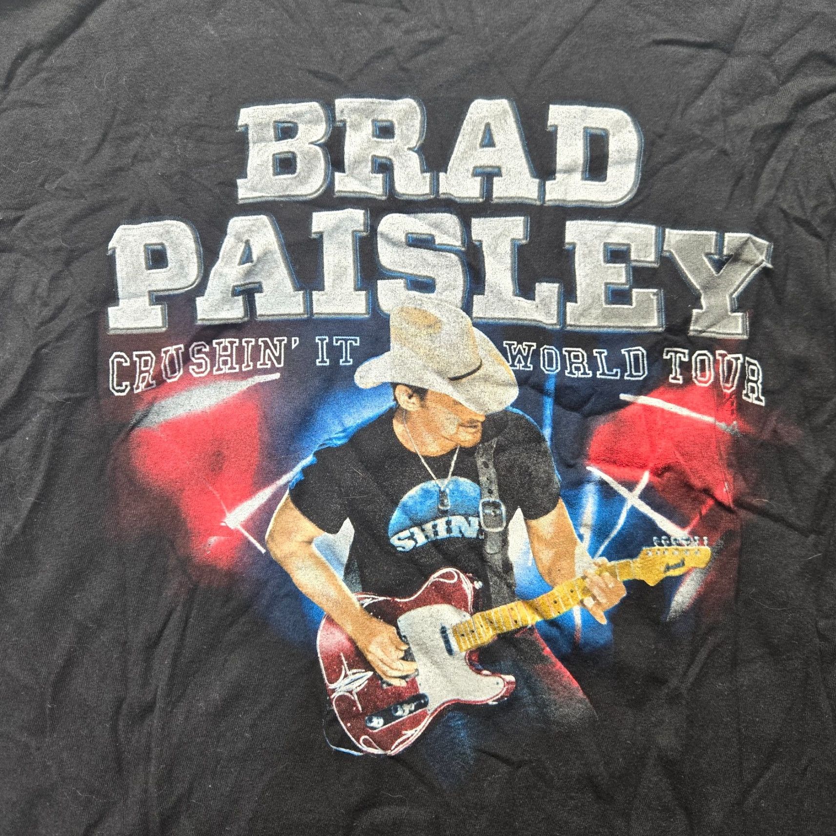 Anvil Brad Paisley Crushin’ It World Tour T-Shirt Mens L Black Short Sleeve Cotton Anvil Crew Neck 2-Sided Concert Shirt Size US L / EU 52-54 / 3 - 3 Thumbnail