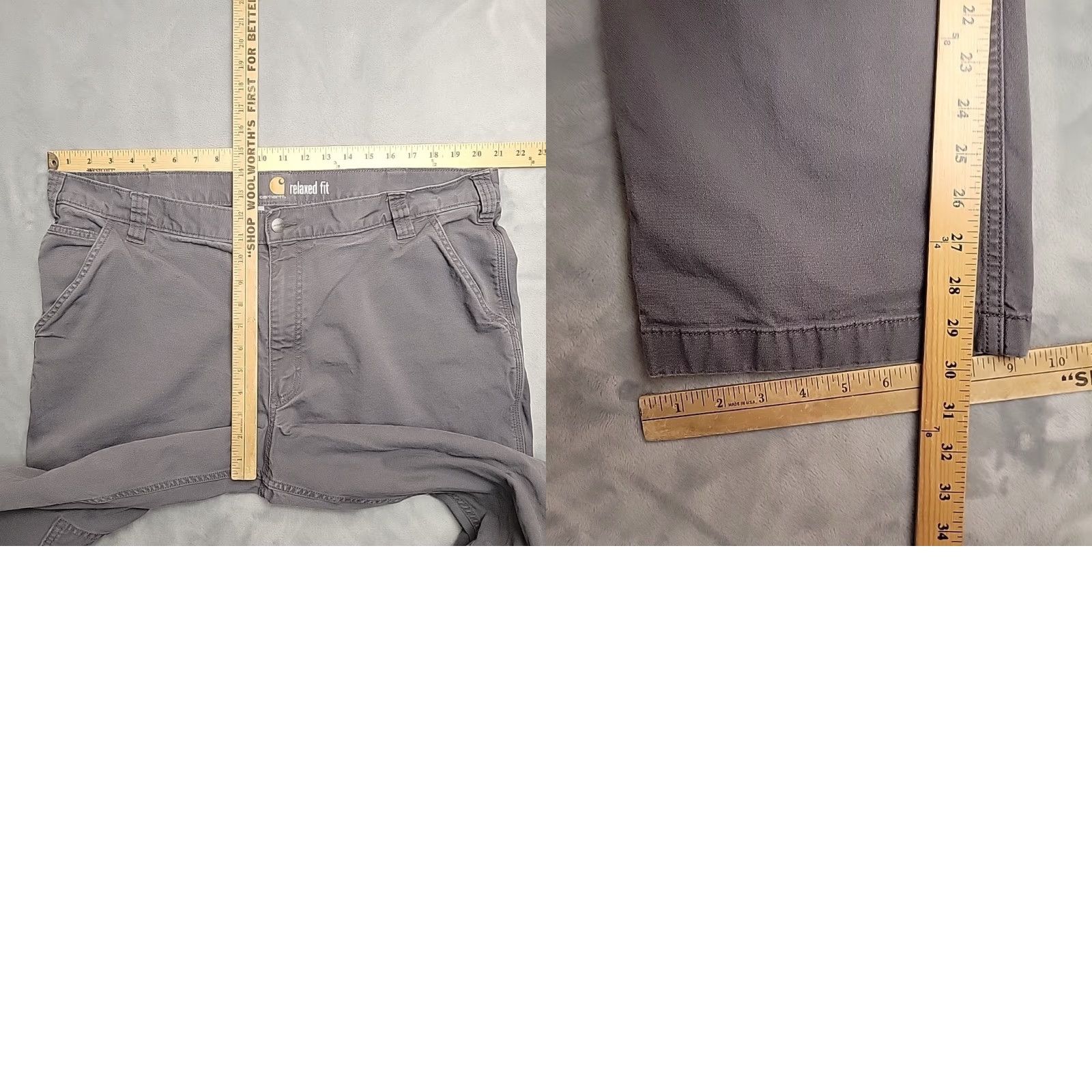 Carhartt VINTAGE Carhartt Pants Mens 42x30 Gray Canvas Relaxed Fit Cargo Work 102291 Size US 42 / EU 58 - 8 Thumbnail