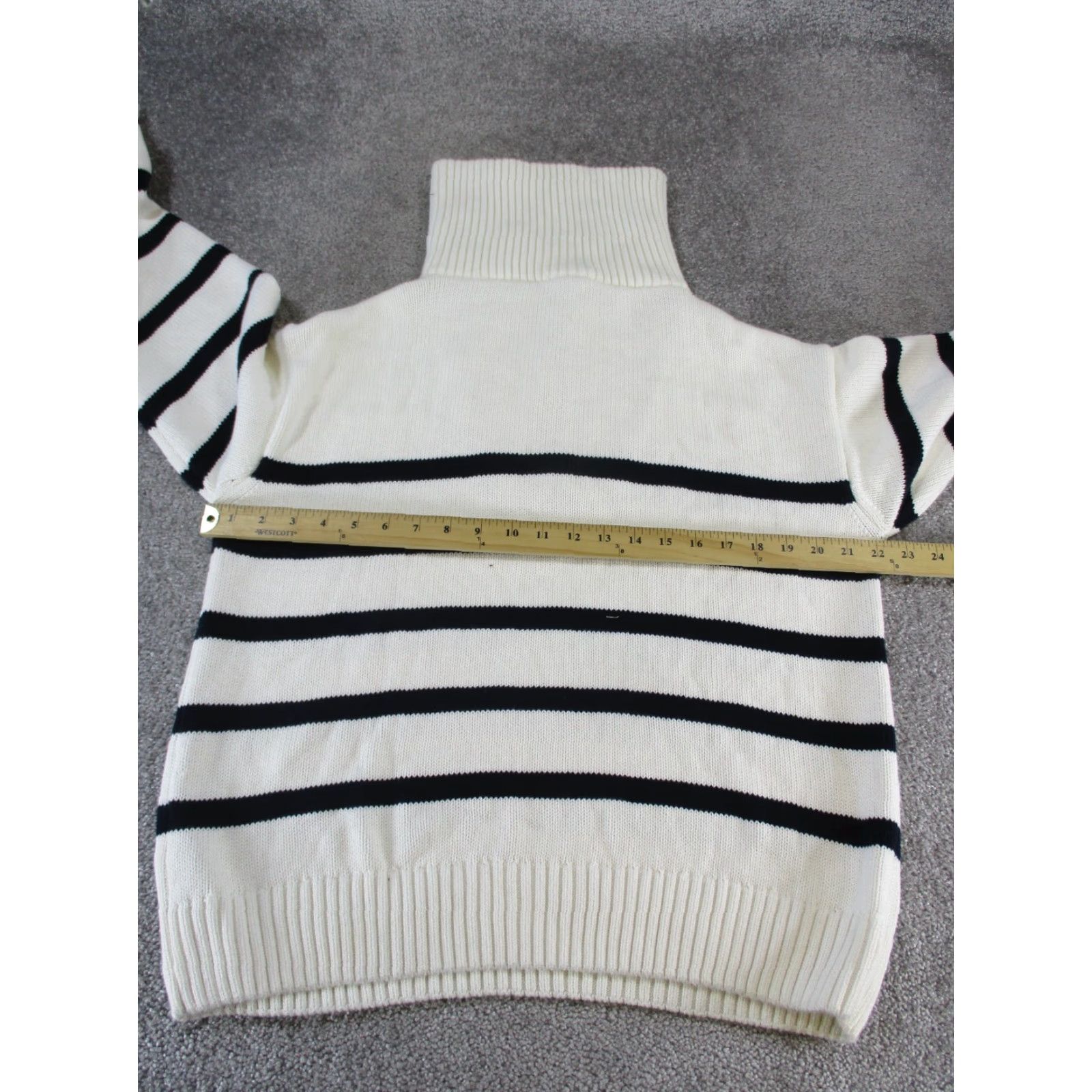Zara VINTAGE Zara Sweater Womens Small Ivory Black Cotton Turtleneck XS? Size S / US 4 / IT 40 - 7 Thumbnail