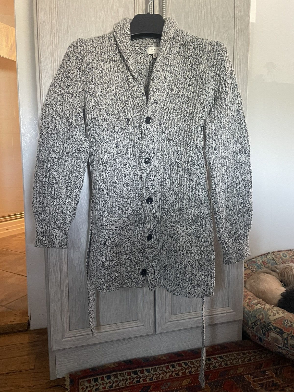 Club Monaco × Vintage Long Belted Marled Cardigan Size US XS / EU 42 / 0 - 1 Thumbnail