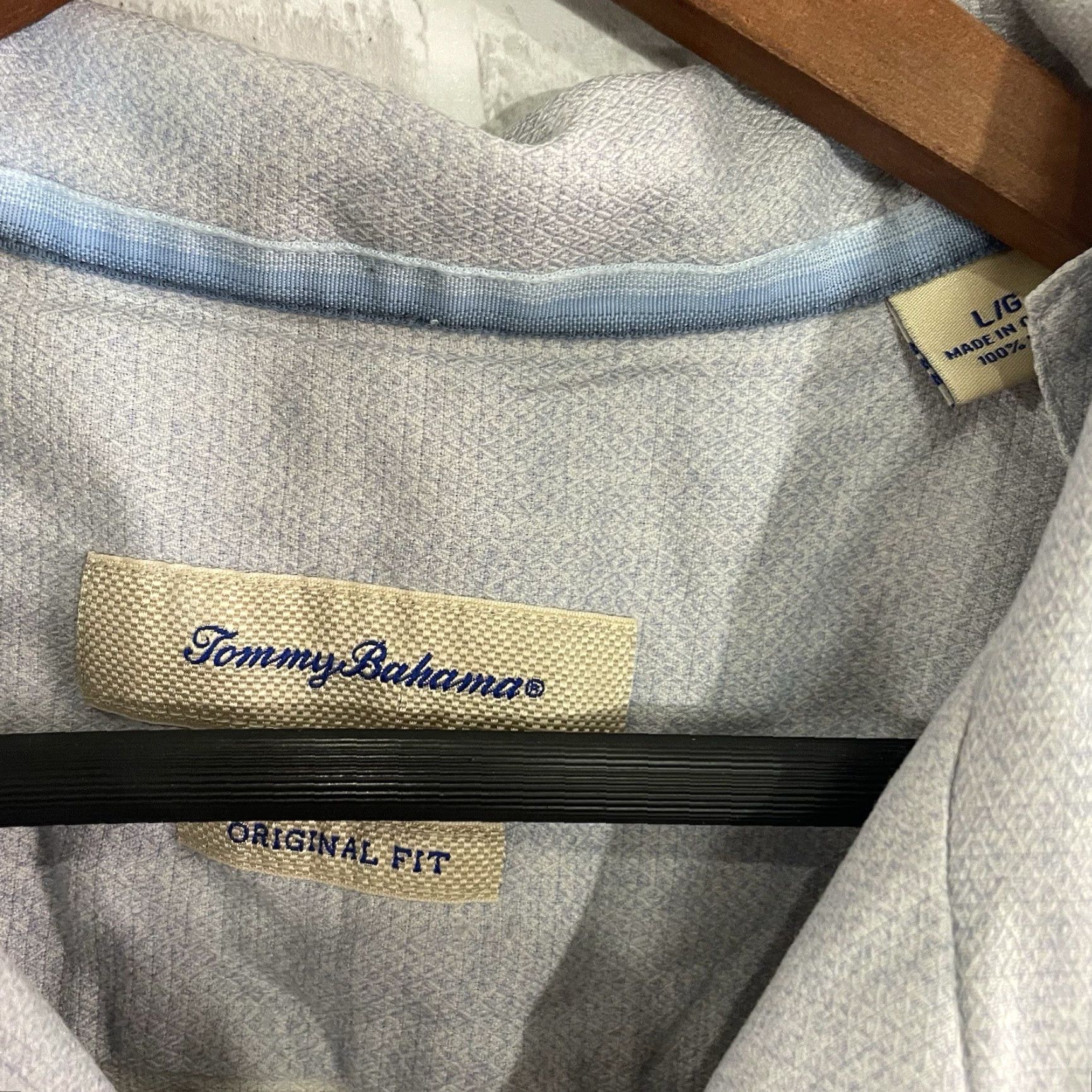 Tommy Bahama Tommy Bahama Original Fit 100% Silk Blue Leaf Print Hawaiian Shirt Mens Size L Size US L / EU 52-54 / 3 - 4 Thumbnail