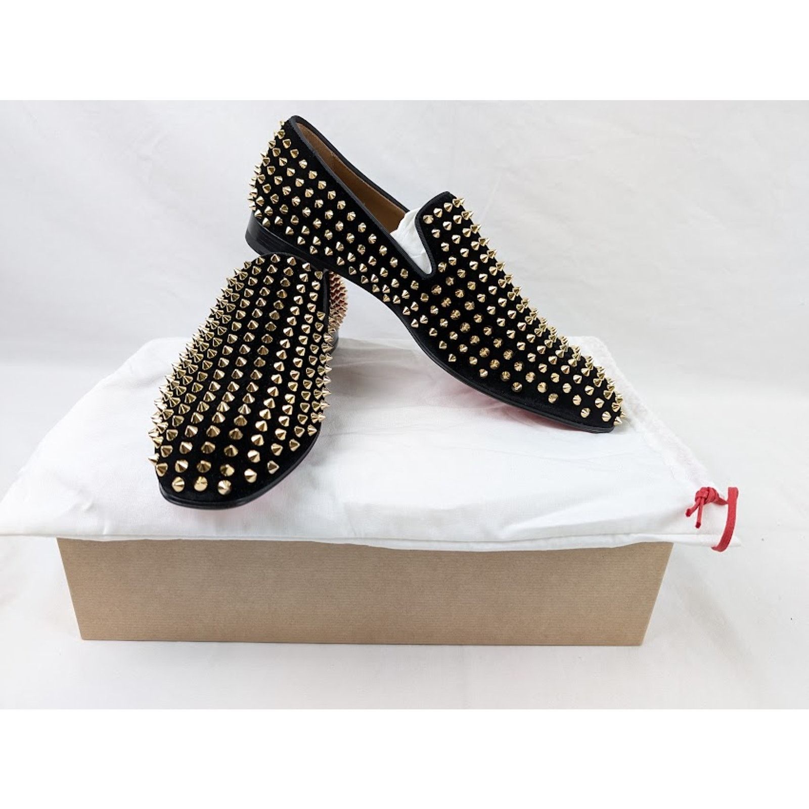 Christian Louboutin o1rshd1 Dandelion Spikes Flat Shoes in Black/Dorado Size US 9.5 / EU 42-43 - 17 Thumbnail