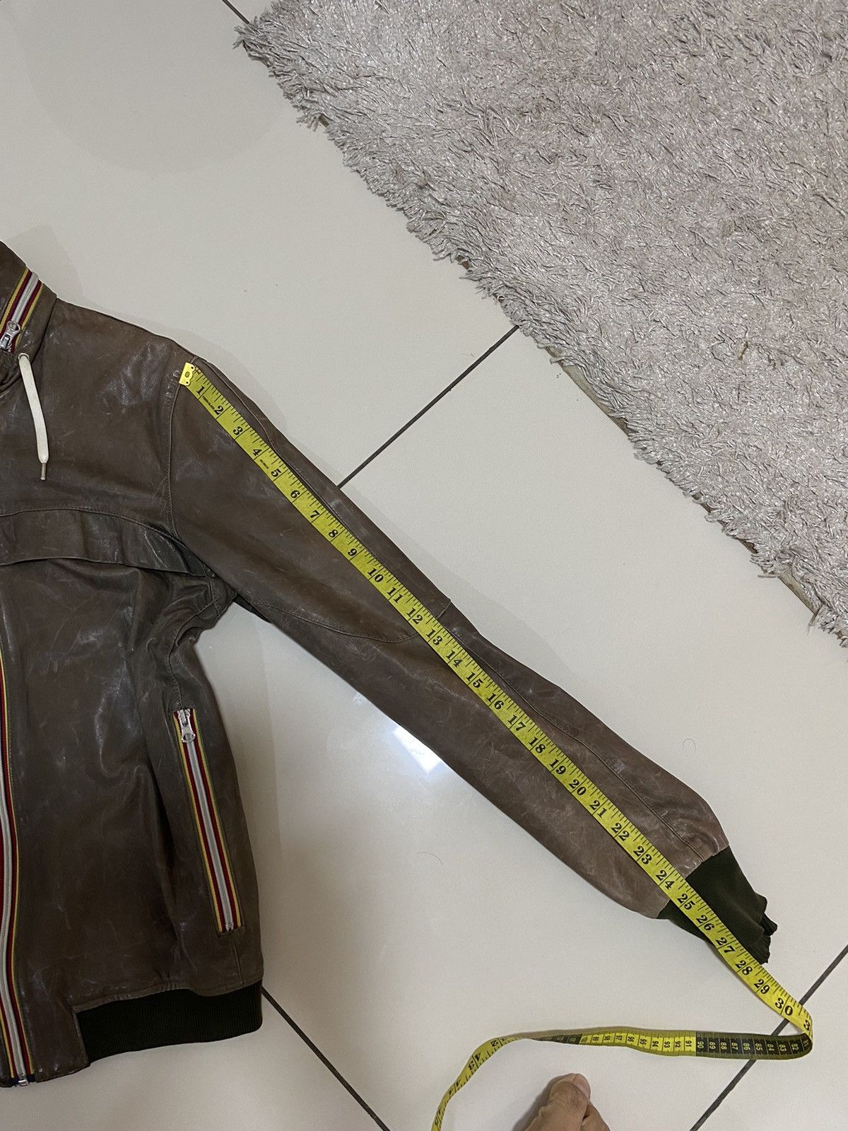 Designer × Vintage Gold Bunny Mens Leather Biker Motorcycle Bomber Jacket Italy Size US S / EU 44-46 / 1 - 18 Thumbnail
