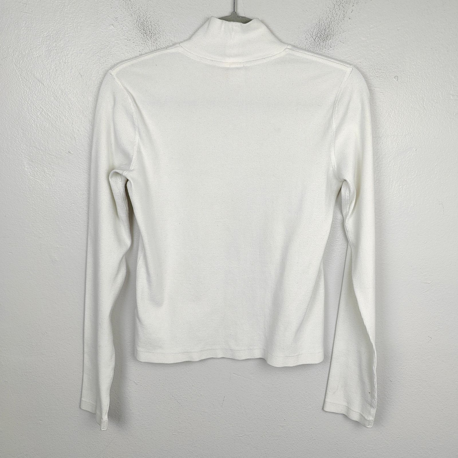 RE/DONE Re/Done Hanes Mock Neck Top Womens Small White Cotton Size S / US 4 / IT 40 - 3 Thumbnail