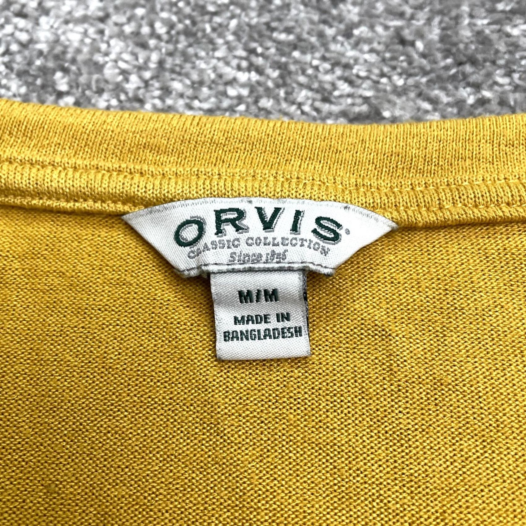Orvis Orvis Knitted Top Womens Medium Mustard Gold V-Neck Short Sleeve Casual Shirt Size M / US 6-8 / IT 42-44 - 5 Thumbnail