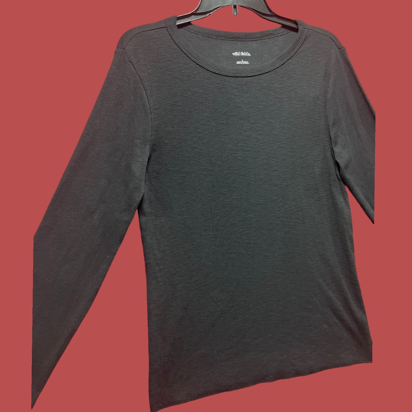 Other Wild Fable - Women's Long Sleeve Crew Neck T-Shirt - Black - Size L / US 10 / IT 46 - 12 Thumbnail