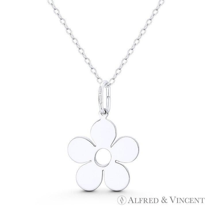 Other 5-Petal Daisy Flower Charm Pendant in .925 Sterling Silver Size ONE SIZE - 1 Preview