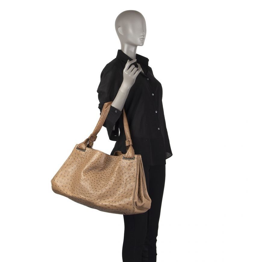 Gucci Gucci Tan Ostrich Leather Bag - Tom Ford Era Size ONE SIZE - 1 Thumbnail