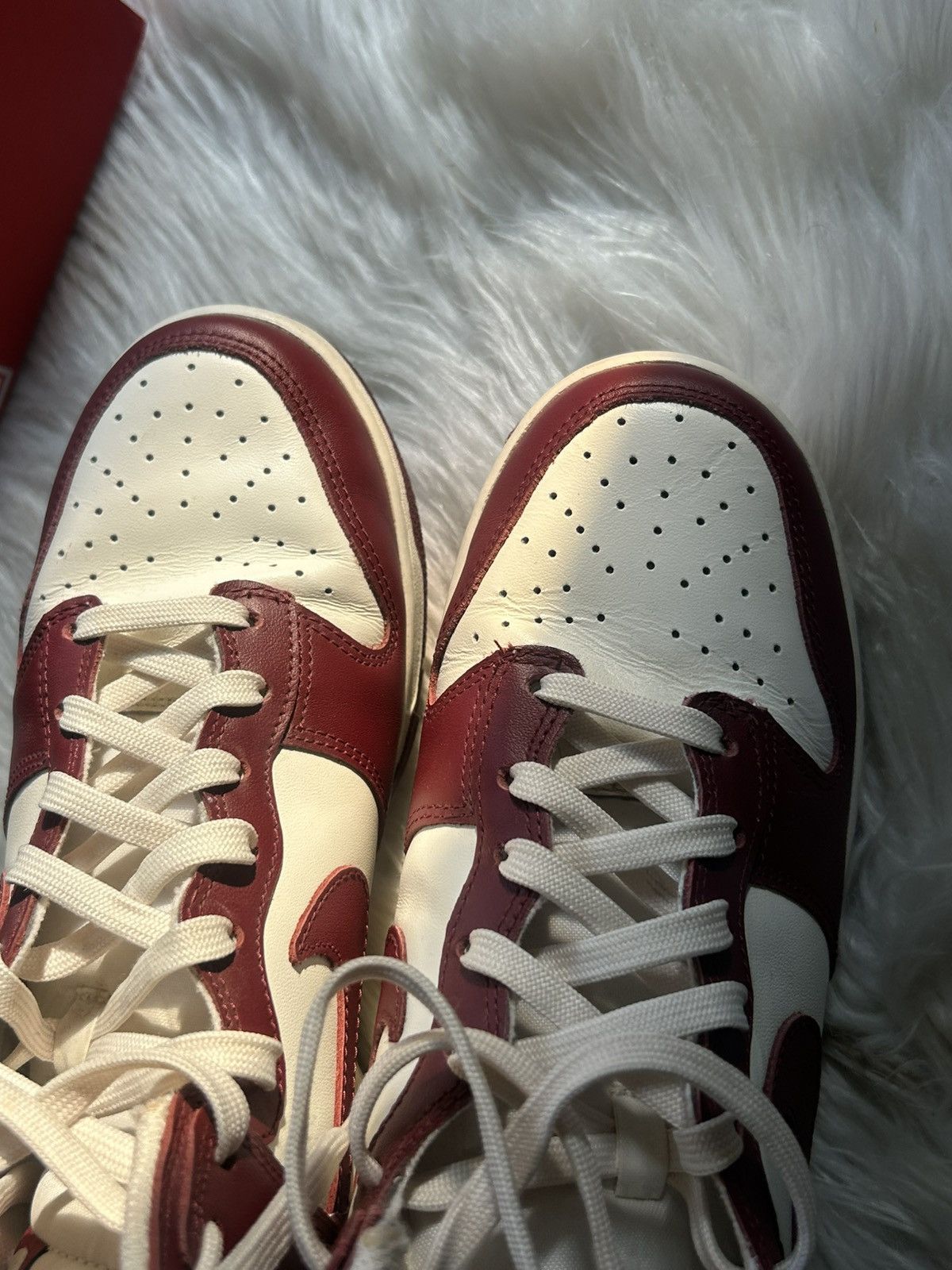 Nike Nike Dunk High - Sail and Team Red/Burgundy Size US 8.5 / IT 38.5 - 6 Thumbnail