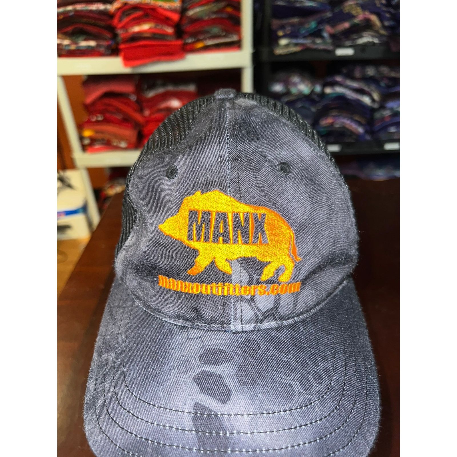 Vintage Mank Hat Outfitters Gray Black Cap Headwear Size ONE SIZE - 2 Thumbnail