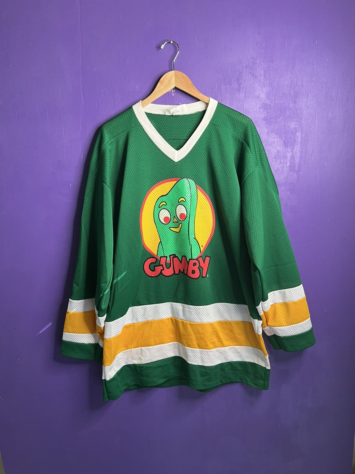 Vintage Vintage 1996 Gumby character hockey jersey Size US XL / EU 56 / 4 - 1 Thumbnail