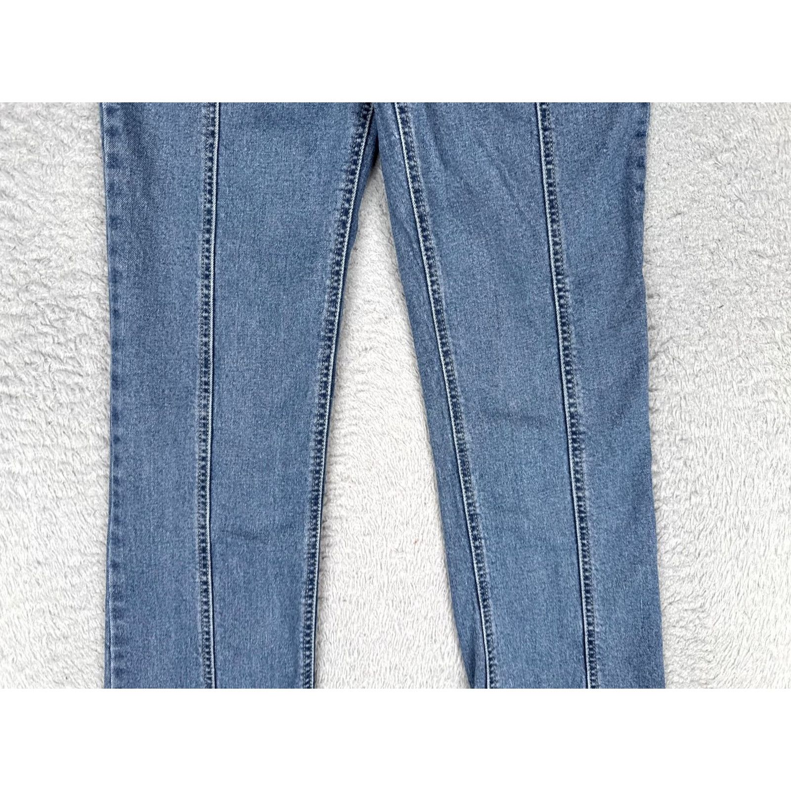 Vintage Indigo Rein Jeans Straight 3 Juniors Blue Medium Wash Distressed 25x32.5 Mid Rise White? Size 26" / US 2 / IT 38 - 3 Thumbnail
