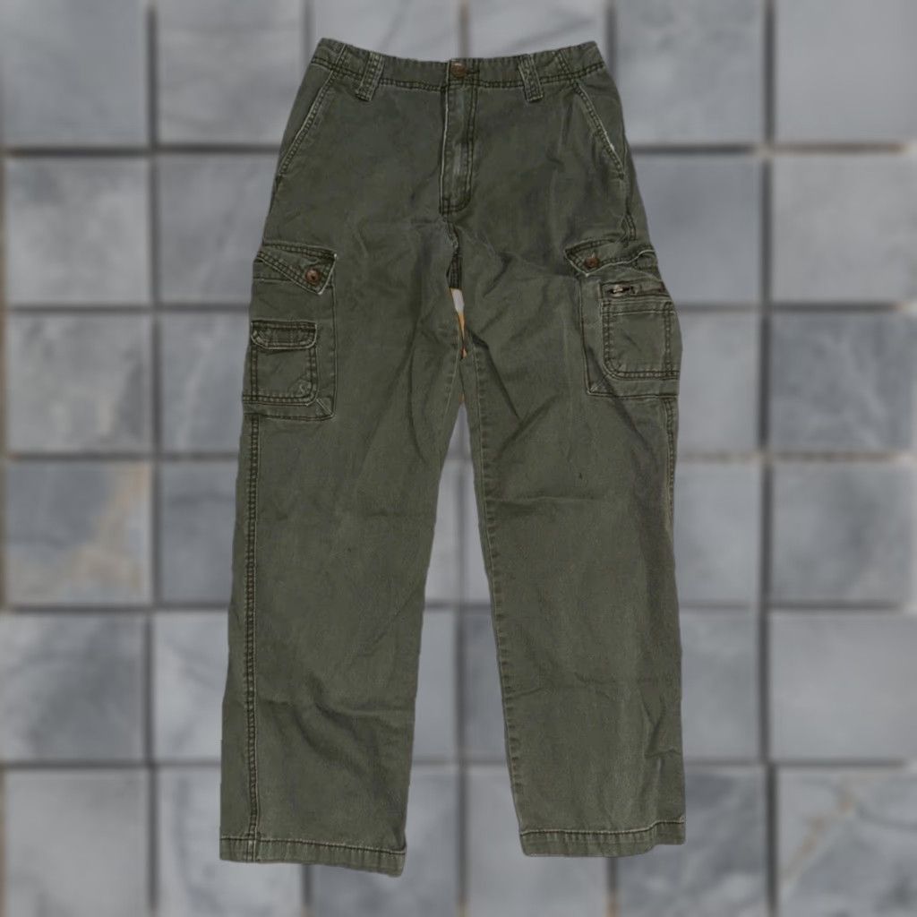 Vintage VINTAGE Iron Utility Cargo Pants Carpenter Workwear 28x30 Olive Green Mens 90s Army Skater Streetwear Cotton Size US 28 / EU 44 - 1 Thumbnail