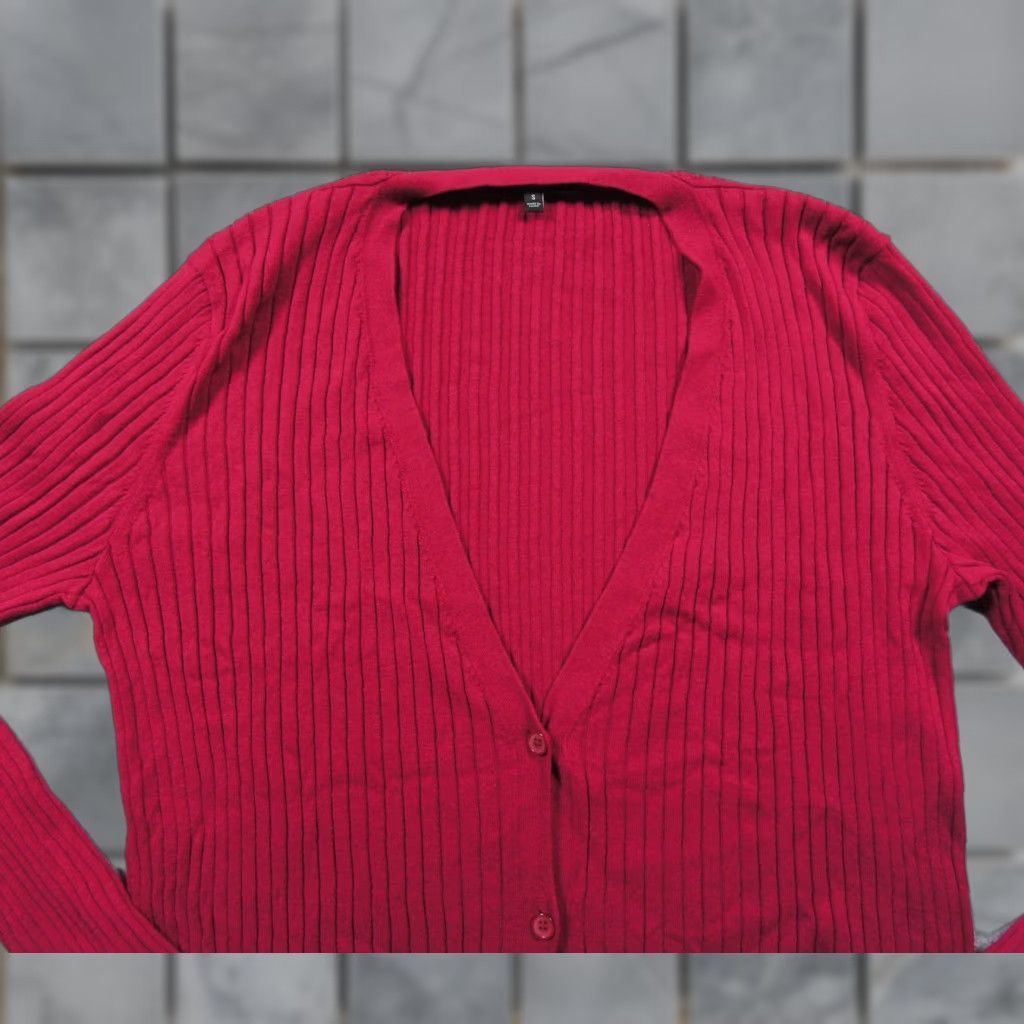 Vintage Lafayette 148 New York Sweater Cardigan Womens Small Red Long Sleeve Ribbed Knit V-Neck Fire Polyamide Viscose Shirt? Size S / US 4 / IT 40 - 1 Thumbnail
