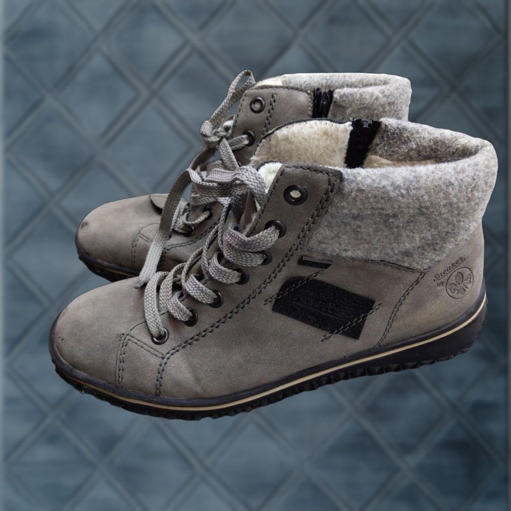 Rieker Rieker Boots Womens 7.5 Gray Nubuck Ankle Lace Zip Wool Lined Rieker-Tex Sneaker Casual Winter Size US 8 / IT 38 - 1 Thumbnail