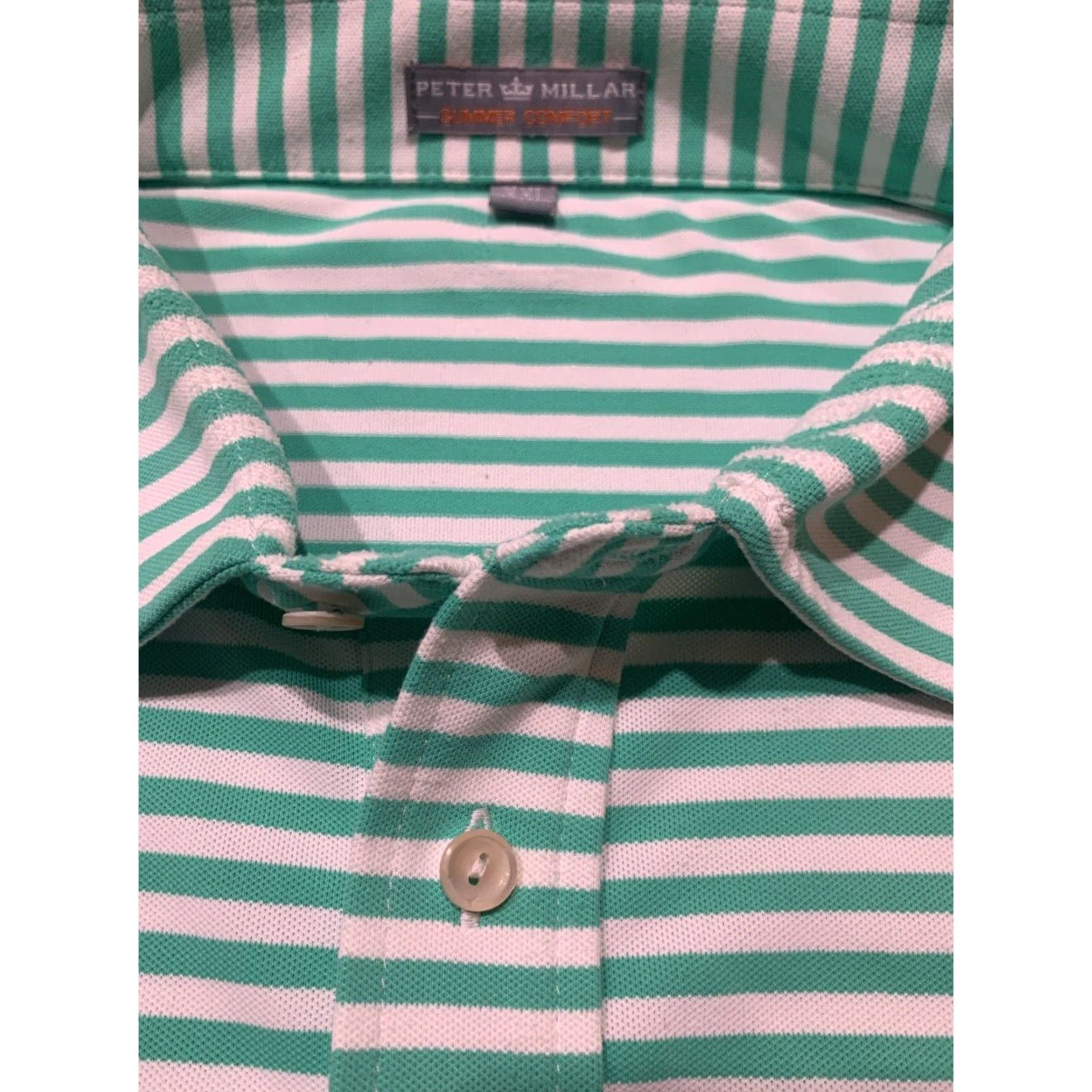 Peter Millar VINTAGE Peter Millar Summer Comfort Polo Shirt Men 2XL Golf Green White Multi Summer Size US XXL / EU 58 / 5 - 7 Thumbnail