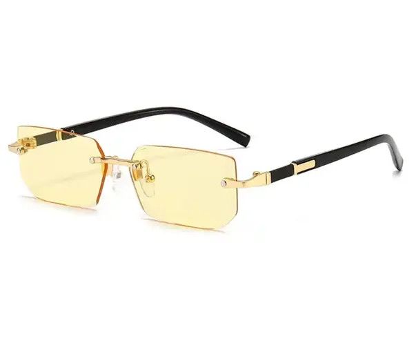 Electric Visual Yellow Lens Rimless Square Sunglasses Size ONE SIZE - 5 Thumbnail