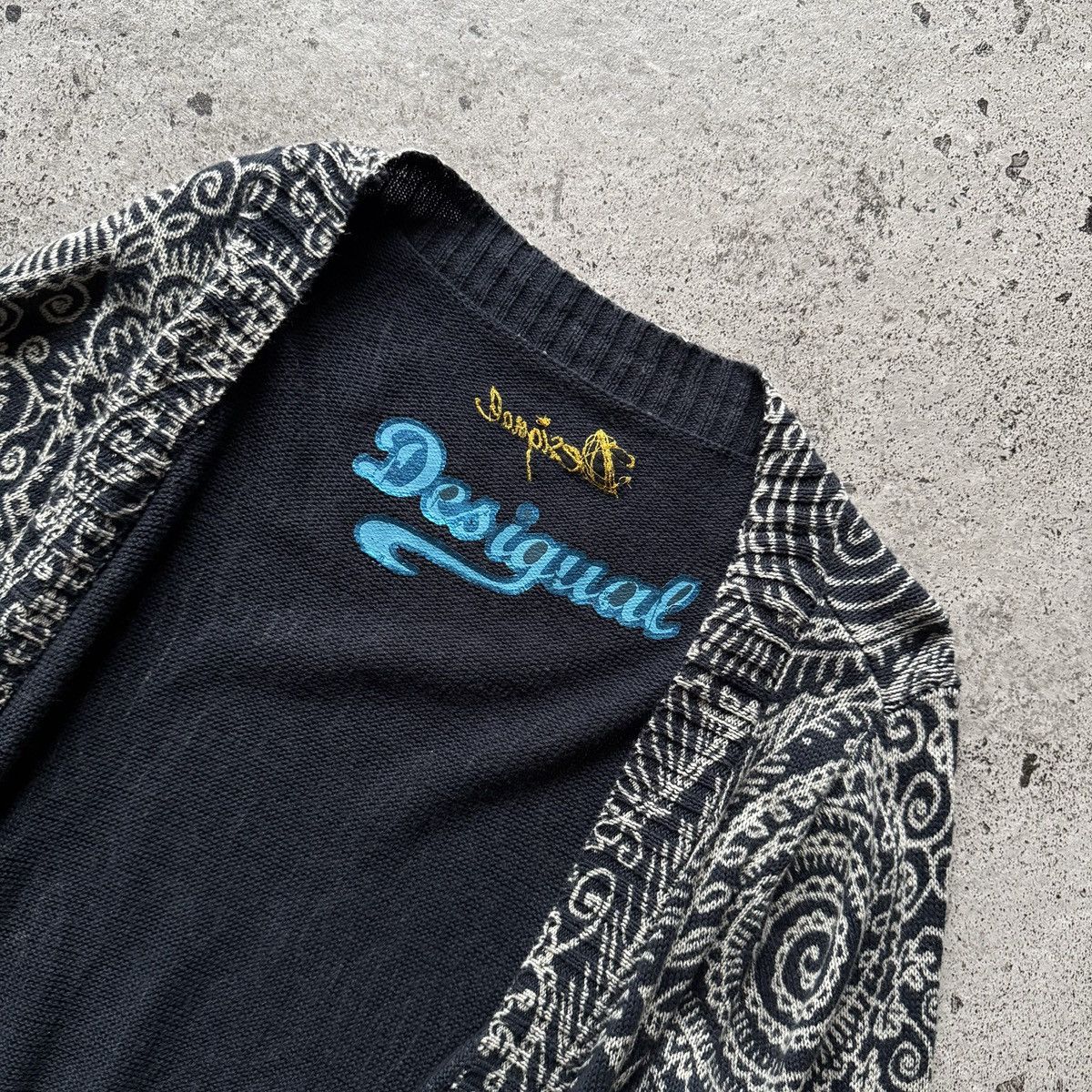 Desigual Desigual Womens Patterned Mixed Media Open Front Cardigan Size M / US 6-8 / IT 42-44 - 6 Thumbnail
