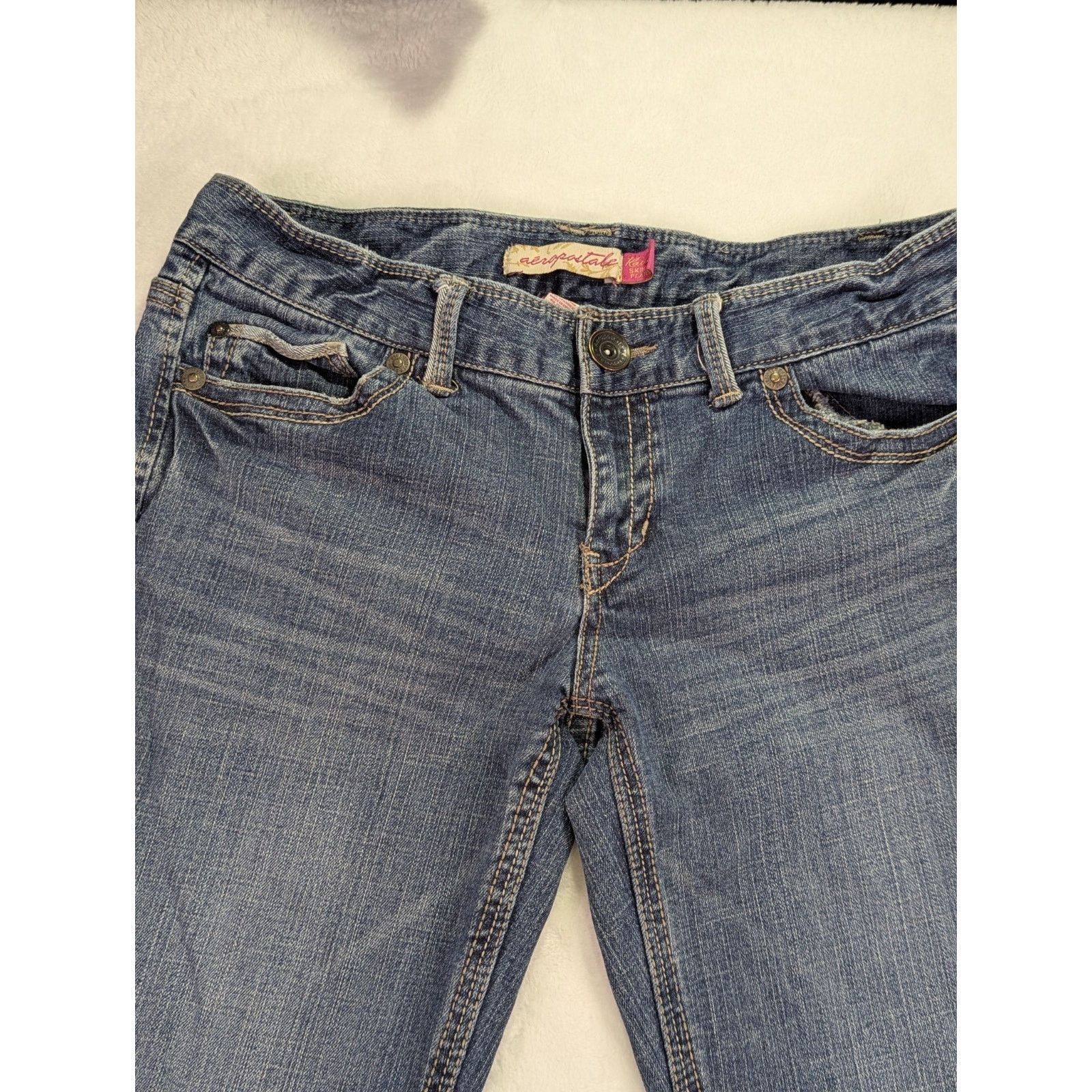 Aeropostale Aeropostale Y2K Hailey Skinny Flare Rhinestone Jeans Size 11 Size 34" / US 12 / IT 48 - 2 Thumbnail